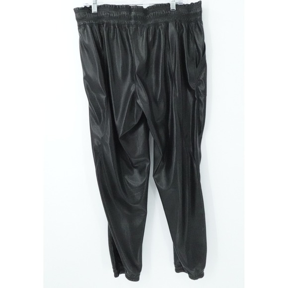 Melissa Nepton Kaja Pants Womens XL‎ Black Faux Leather Jogger Minimalist Casual - Picture 2 of 11